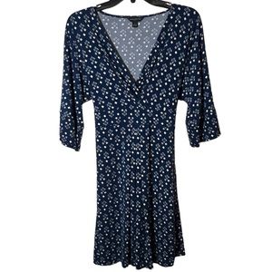Banana Republic Blue Dolman Sleeve Print Dress Small